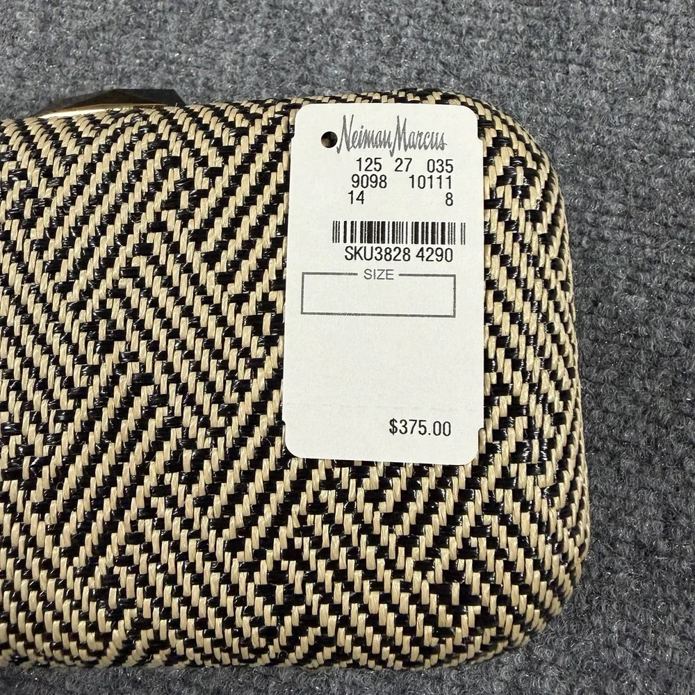 Kotur Clutch Woven Rattan Wicker Gold Clasp Hard Shell Vintage Luxury